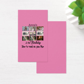 Cartes De Visite Moderne 21e anniversaire personnalisé 9 Photo Coll