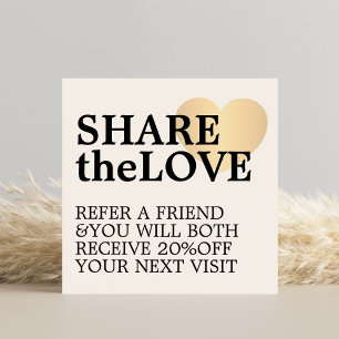 Cartes De Visite Moderne Bold Faux Gold Heart