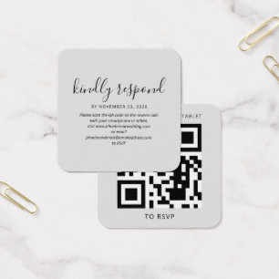 Cartes De Visite Moderne Elegant QR Code RSVP Mariage Website