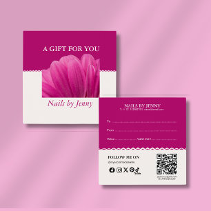 Cartes De Visite Moderne Elégant rose Blanc Floral Nail Salon cadea