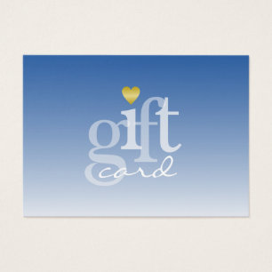 Cartes De Visite Moderne Gras Ciel Bleu Ombre Or Coeur Cadeau Coeur