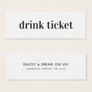 Cartes De Visite Moderne Minimaliste   Billet de Boisson de Mariage