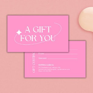 Cartes De Visite Moderne Rose Beauté Salon Nail Bar Certificat cade