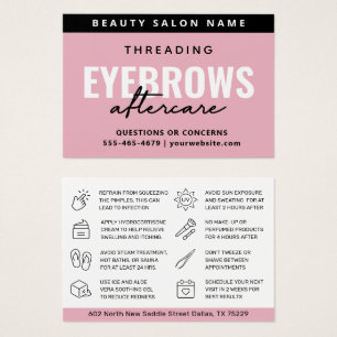 Cartes De Visite Moderne rose Luxe Eyebrow Threading Aftercare