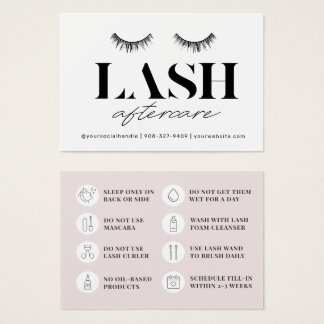 Cartes De Visite Moderne Simple Eyelash Extensions Lash Aftercare