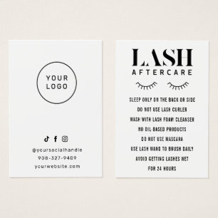 Cartes De Visite Moderne Simple Eyelash Extensions Lash Aftercare B