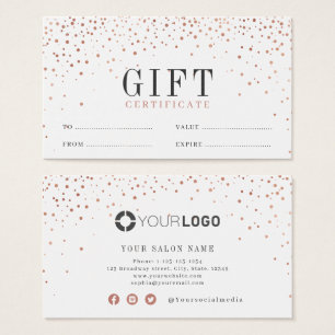 Cartes De Visite Moderne simple rose or parties scintillant