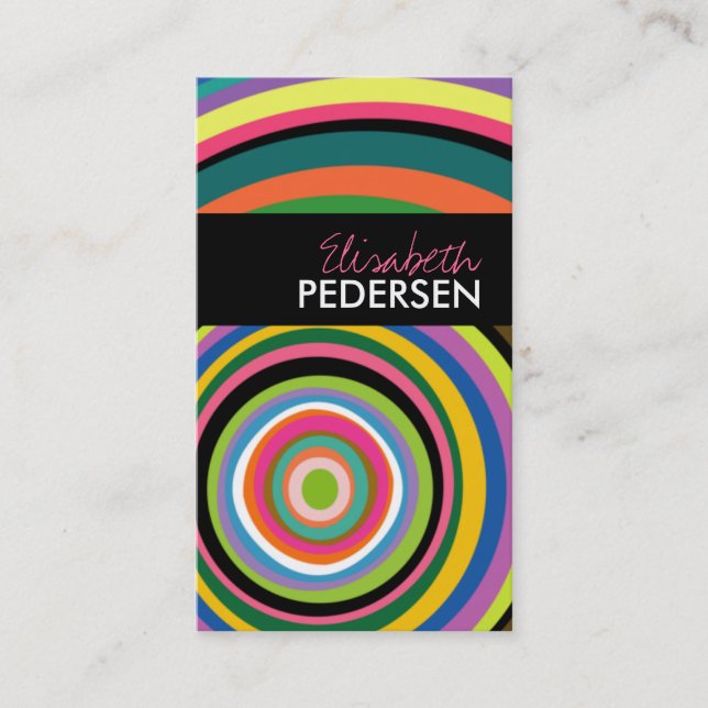 Cartes de visite modernes d'anneaux colorés (Devant)