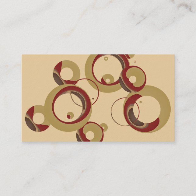 Cartes de visite modernes de bulles - beige (Devant)