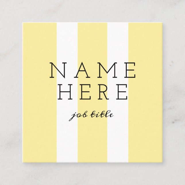 Cartes de visite modernes de carré de minimaliste (Devant)