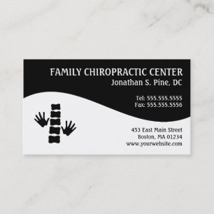 Cartes de visite modernes de chiropractie de