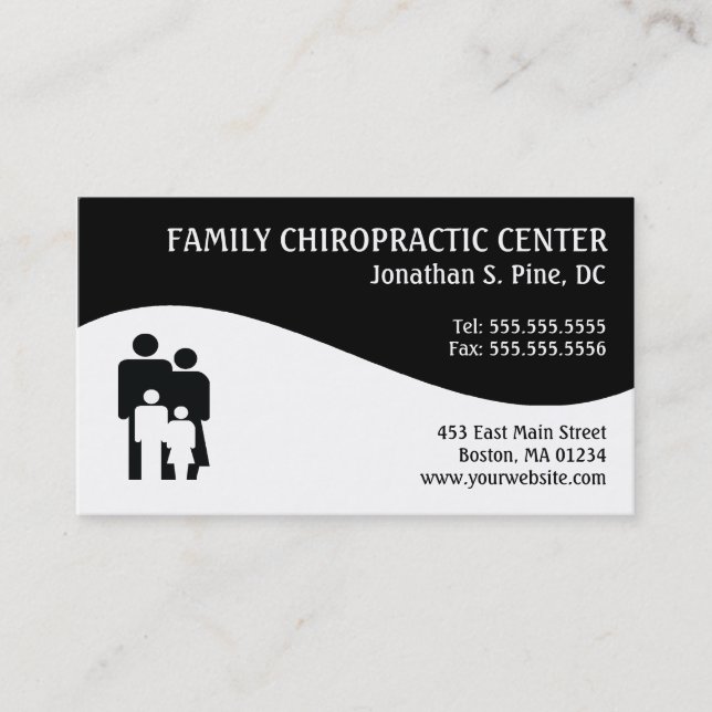 Cartes de visite modernes de chiropractie de (Devant)