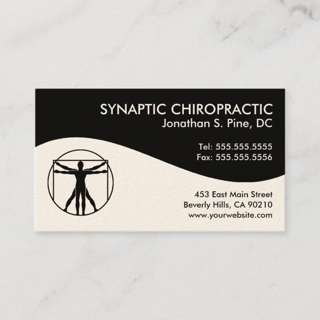 Cartes de visite modernes de chiropractie de (Devant)