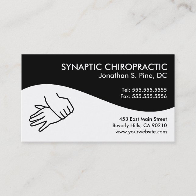 Cartes de visite modernes de chiropractie de (Devant)