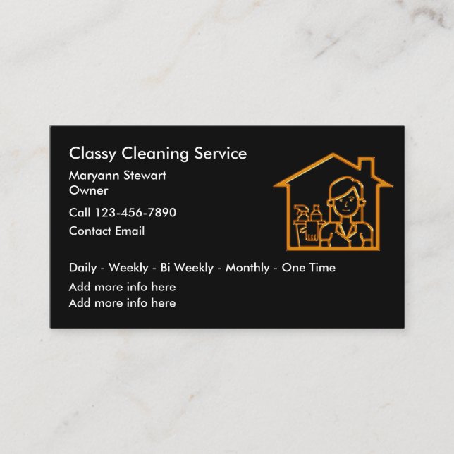 Cartes de visite modernes de Classy Cleaning Servi (Devant)
