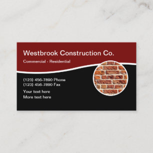 Cartes de visite modernes de construction Cool