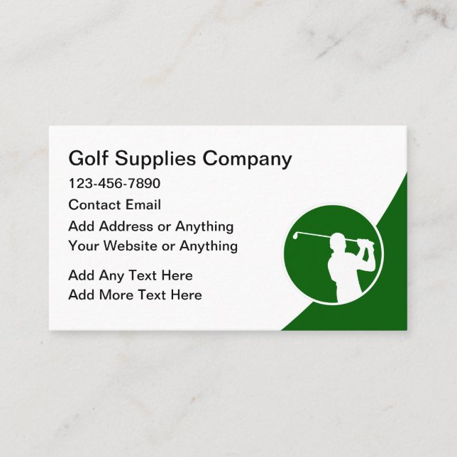 Cartes de visite modernes de golf (Devant)