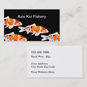 Cartes de visite modernes de la pêche de Koi