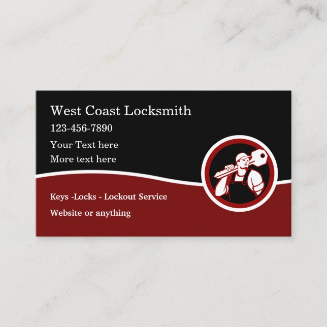 Cartes de visite modernes de Locksmith (Devant)