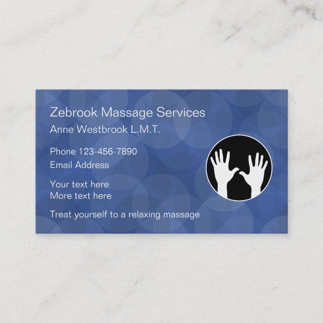Cartes de visite modernes de massage (Devant)