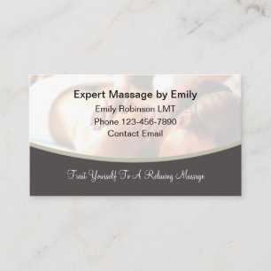 Cartes de visite modernes de massage