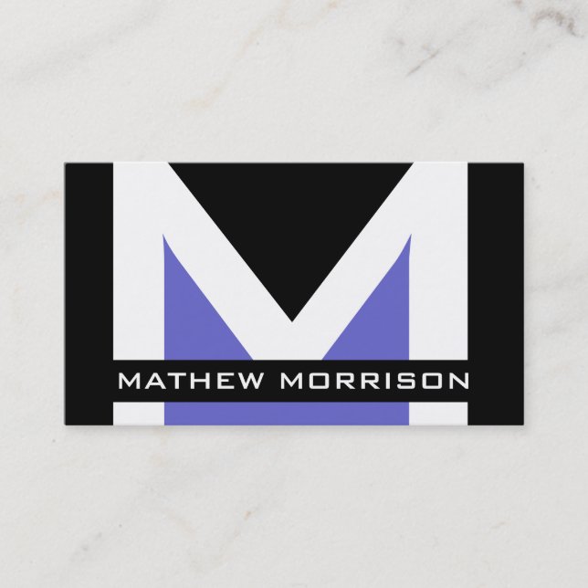 Cartes de visite modernes de monogramme (Devant)