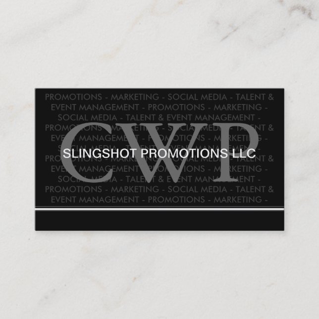 Cartes de visite modernes de monogramme (Devant)