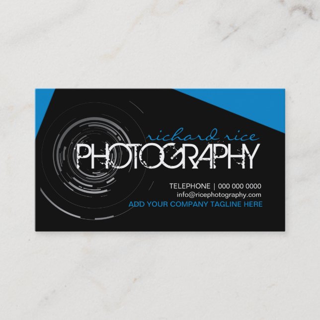 Cartes de visite modernes de photographe (Devant)