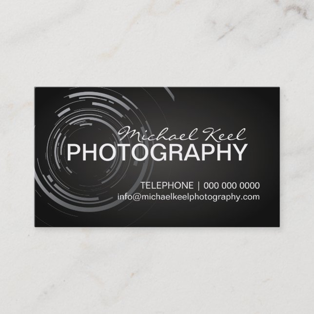 Cartes de visite modernes de photographe (Devant)