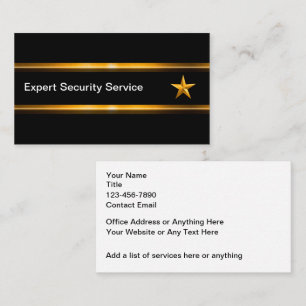 Cartes de visite modernes de services de sécurité 