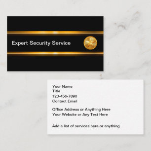 Cartes de visite modernes de services de sécurité 