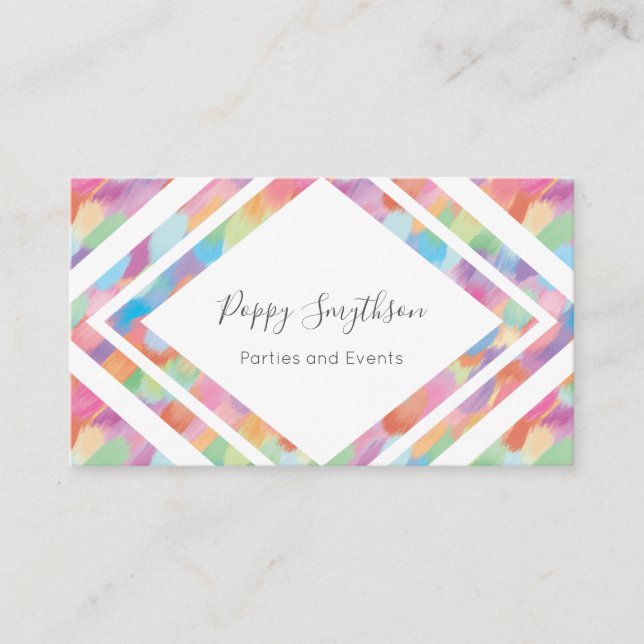 Cartes de visite modernes du Motif Rainbow Paint (Devant)