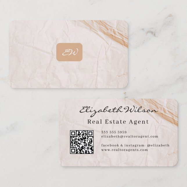 Cartes de visite modernes élégantes avec QR code e (Devant / Derrière)