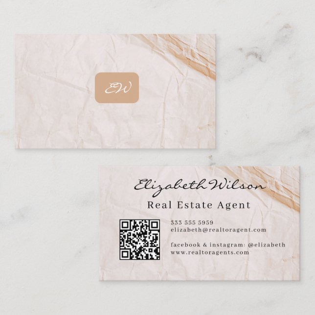 Cartes de visite modernes élégantes avec QR code e (Devant / Derrière)
