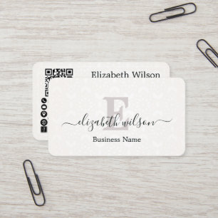 Cartes de visite modernes élégantes avec QR code e