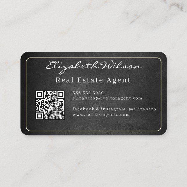 Cartes de visite modernes élégantes avec QR code p (Dos)