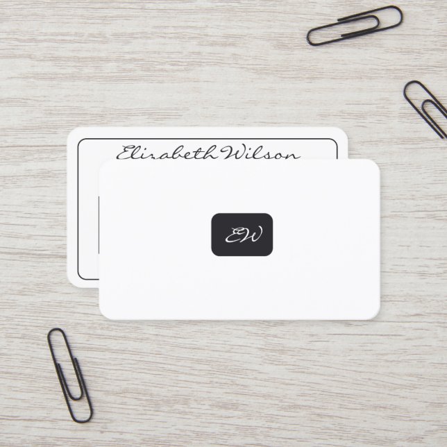 Cartes de visite modernes élégantes avec QR code p (Devant/Arrière en situation)