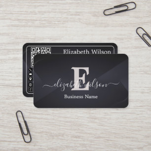 Cartes de visite modernes élégantes avec QR code p