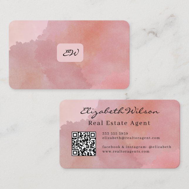 Cartes de visite modernes élégantes avec QR code p (Devant / Derrière)