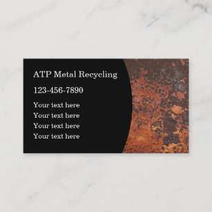 Cartes de visite modernes en métal recyclé rouillé