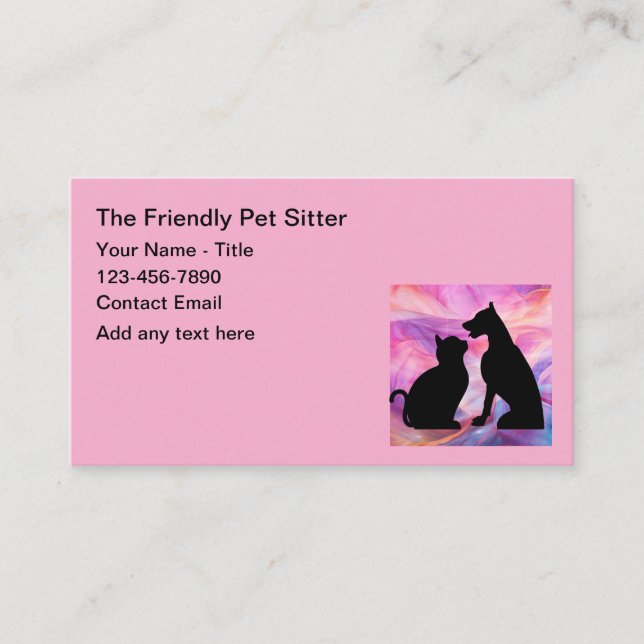 Cartes de visite modernes et simples pour Pet Sitt (Devant)