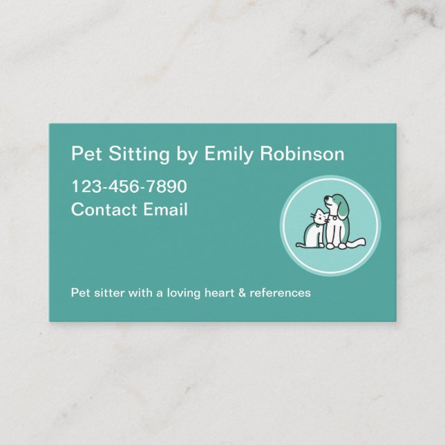 Cartes de visite modernes et simples pour Pet Sitt (Devant)