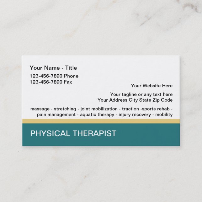 Cartes de visite modernes et simples pour physioth (Devant)