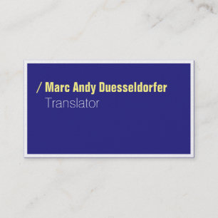 Cartes de visite modernes jaune bleu