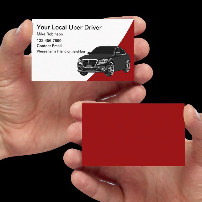 Cartes de visite modernes pour chauffeur Uber loca (Créateur téléchargé)