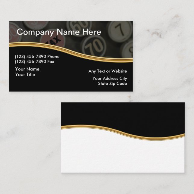 Cartes de visite modernes pour comptable (Devant / Derrière)