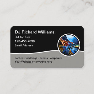 Cartes de visite modernes pour DJ cool à louer