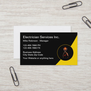 Cartes de visite modernes pour électricien