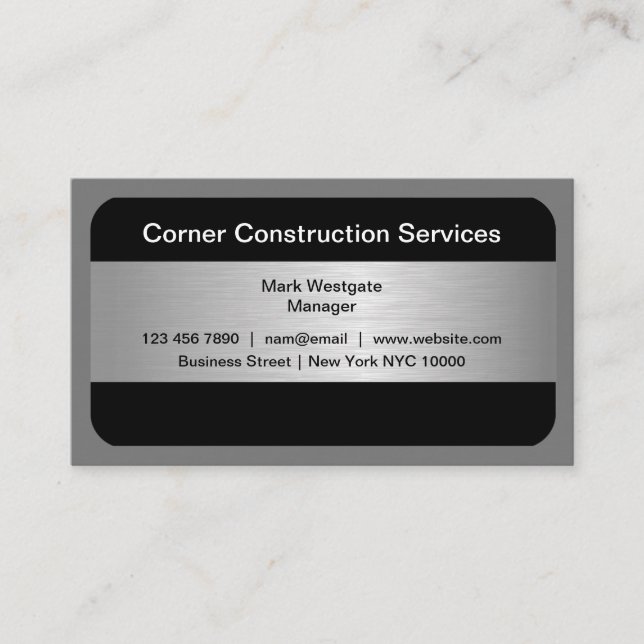 Cartes de visite modernes pour la construction (Devant)