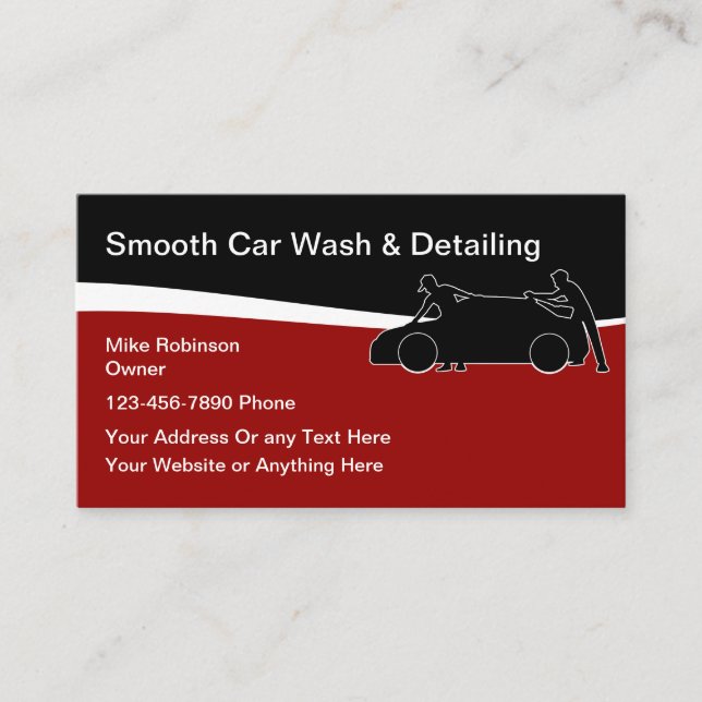 Cartes de visite modernes pour lavage de voiture e (Devant)